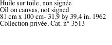 Huile sur toile, non sign�e
