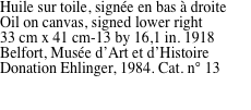 Huile sur toile, sign�e en